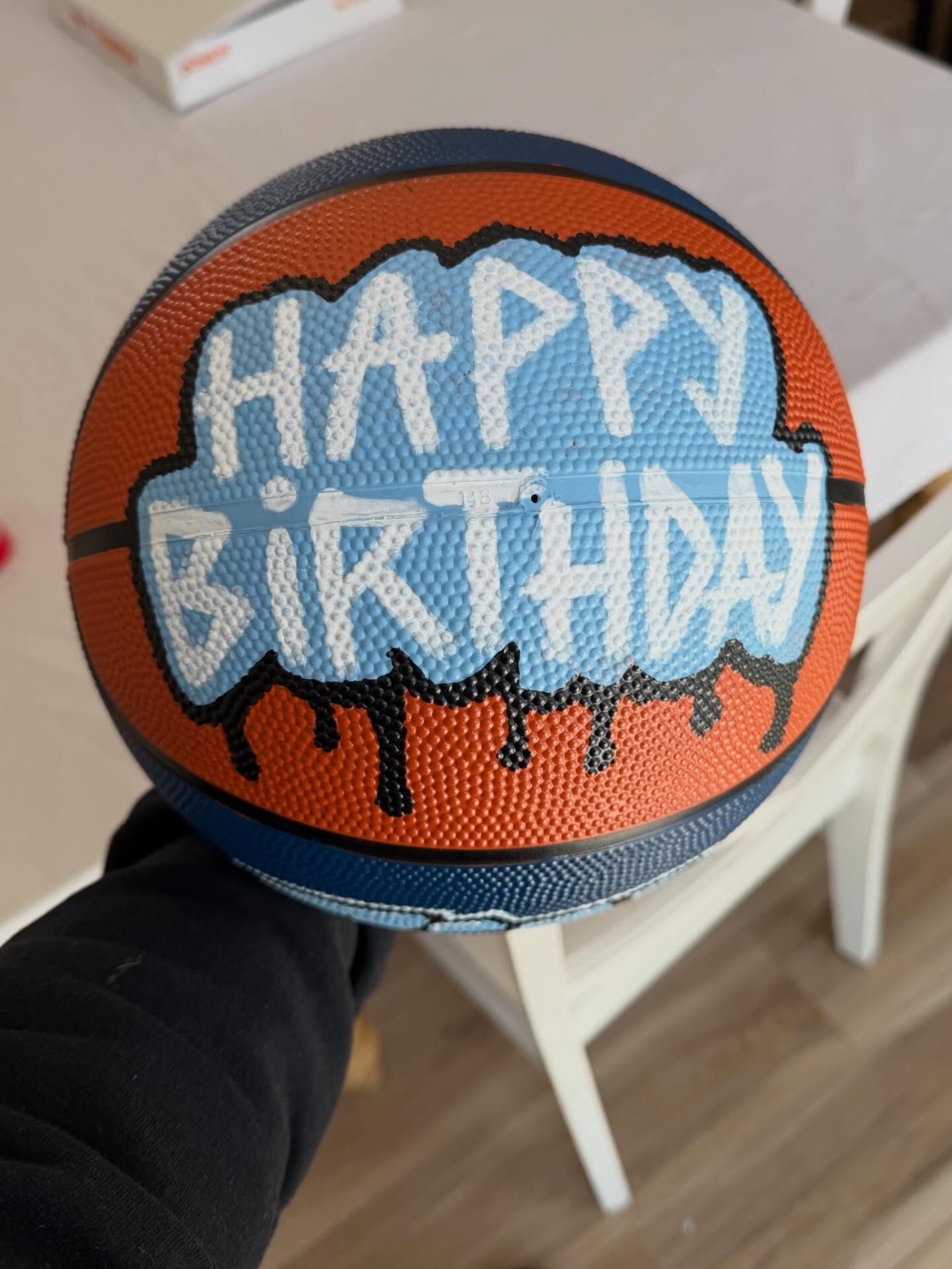 Custom painted happy birthday basketball