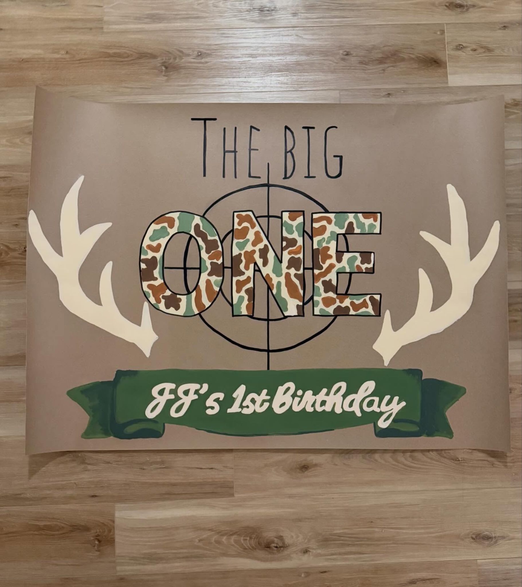 The Big One custom birthday banner