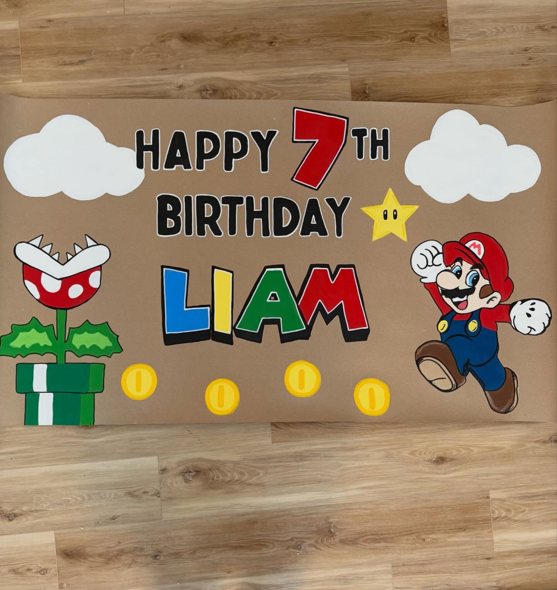 Happy 7th Birthday Liam Mario custom banner
