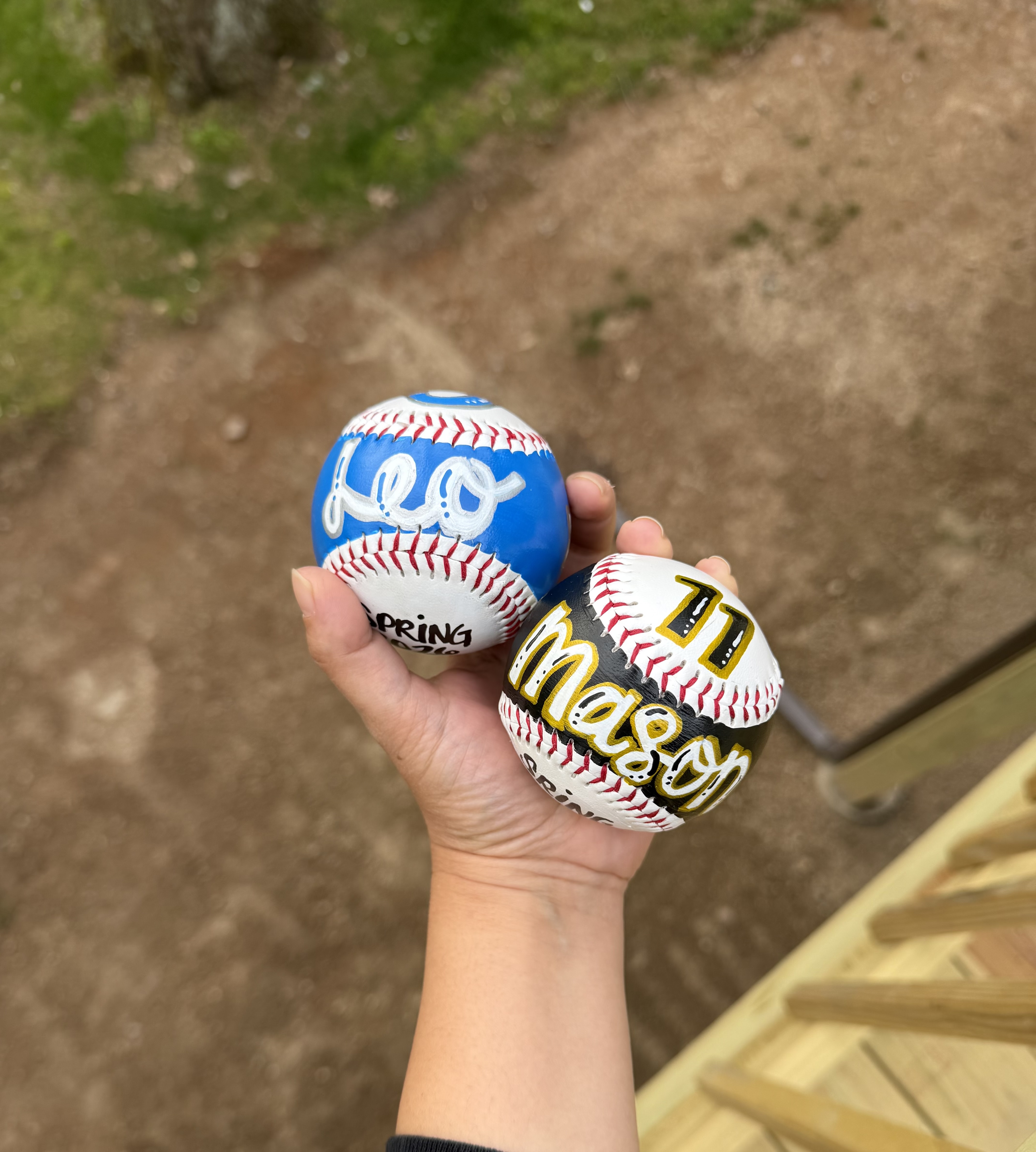 Custom painted baseball gift for sports celebration